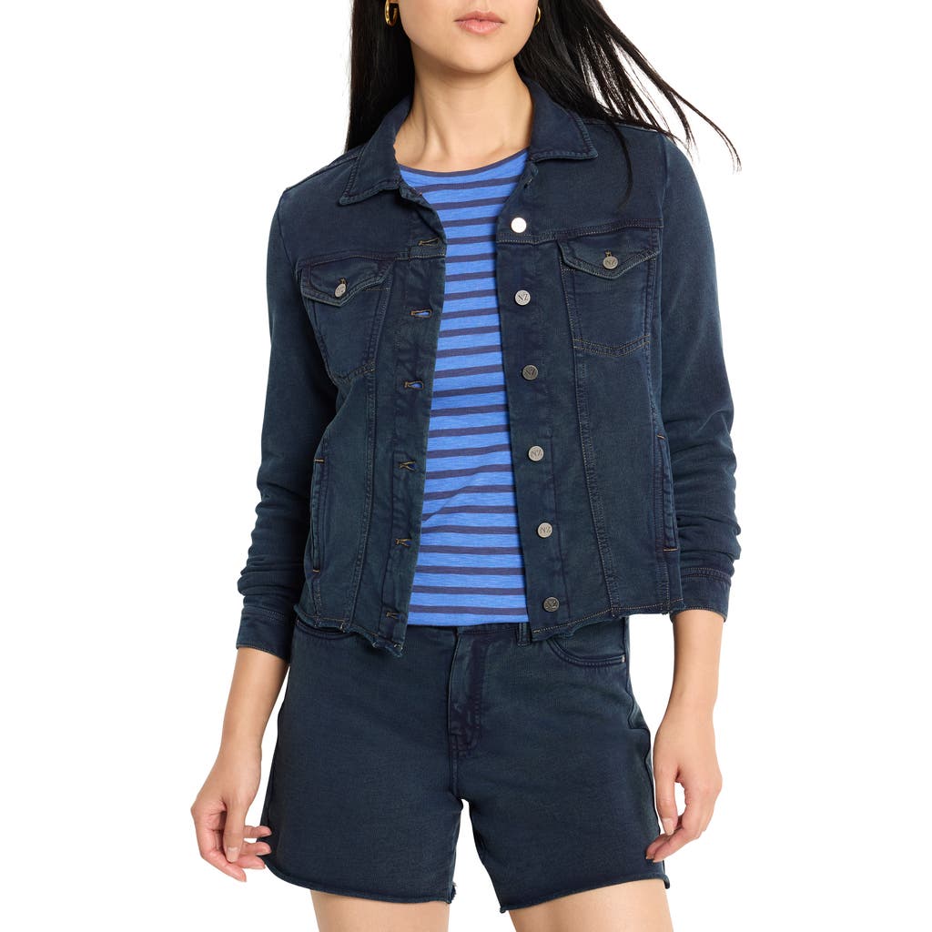 NZT by NIC+ZOE French Terry Trucker Jacket in Dark Indigo  product