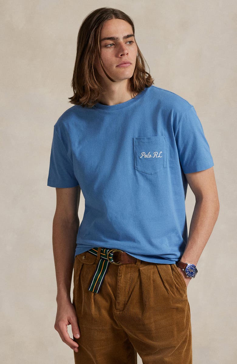 Polo Ralph Lauren Standard Fit Jersey Pocket T-Shirt, Alternate, color, Hatteras Blue Bear