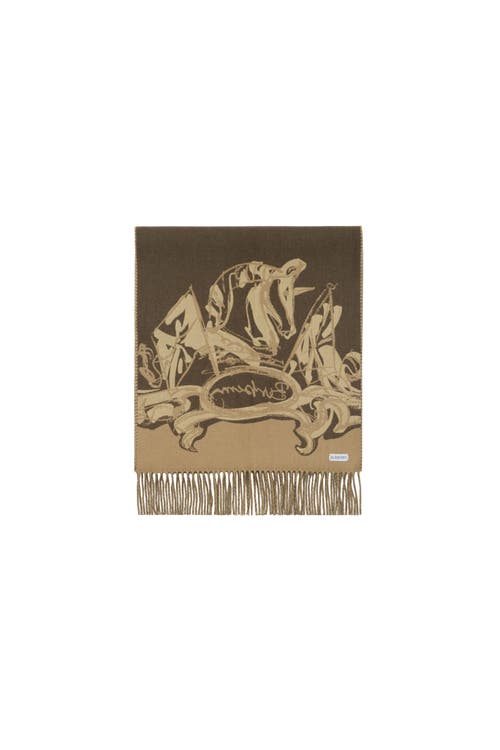 Burberry Tower Bridge Cashmere Scarf In Sand