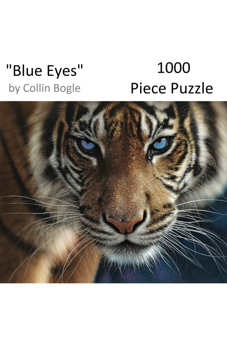 Blue Eyes Tiger 24 x 30 Inch 1000 Piece Puzzle, Alternate, color, Multicolored