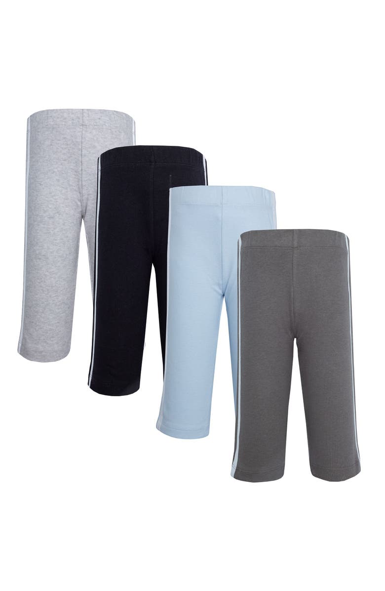 Hudson Baby 4Pk Cotton Athletic Pants, Main, color, Heather Gray Blue