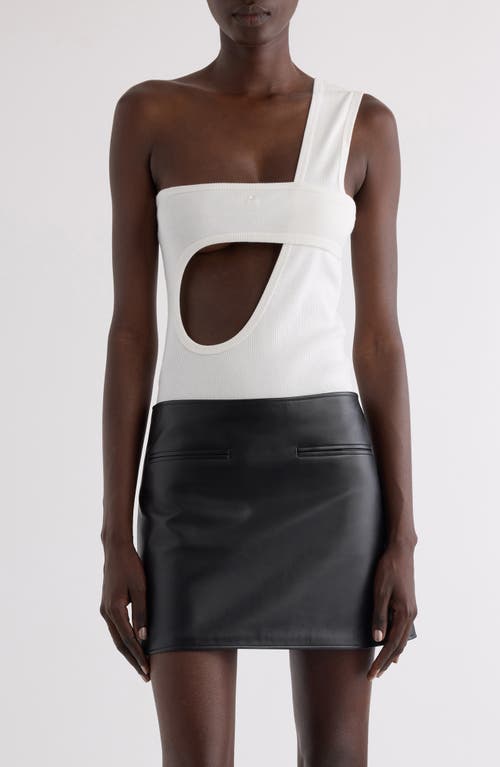 Courrèges White Loop 90's Rib Bodysuit In Heritage White