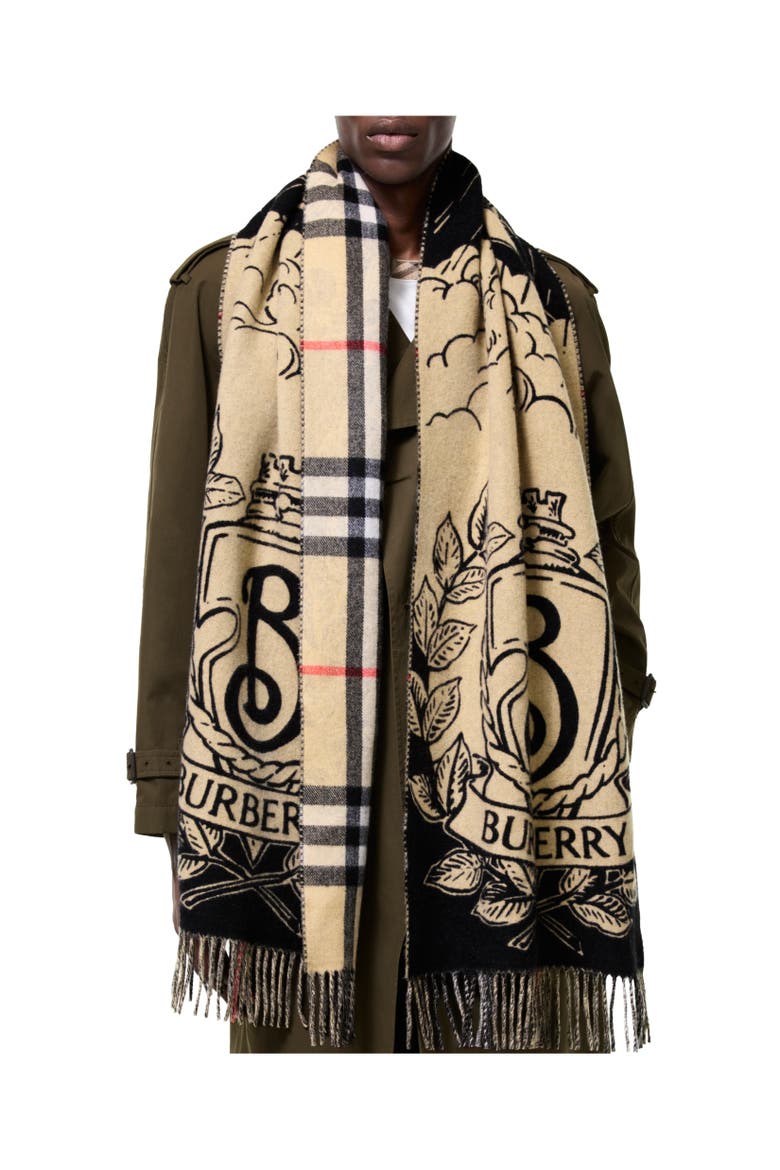 Wide Reversible Stormy Knight Scarf, Alternate, color, Sand beige