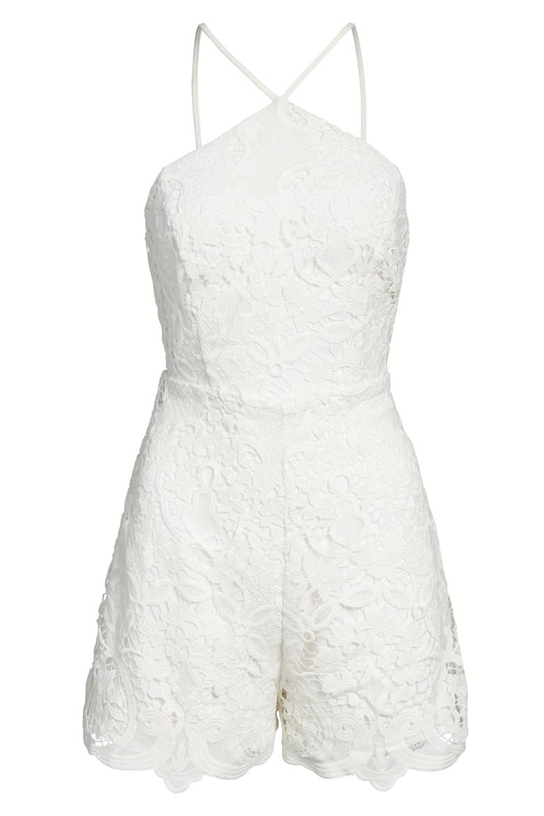 Halter Lace Romper, Alternate, color, IVORY