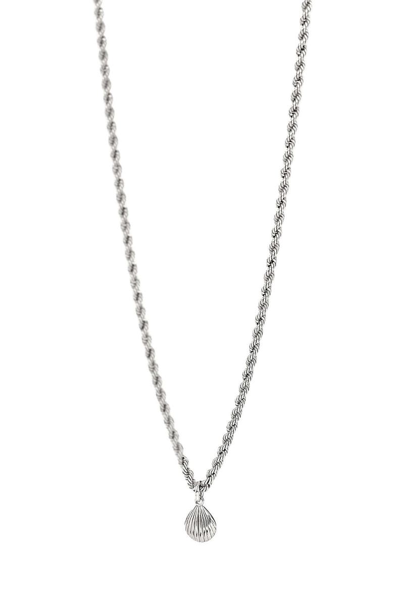 AMERICAN EXCHANGE Primavera Made in Italy Seashell Pendant Necklace, Alternate, color, Silver