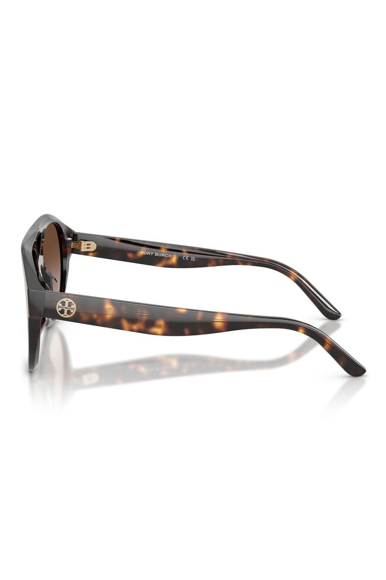 55mm Gradient Pilot Sunglasses, Alternate, color, DARK TORTOISE / BROWN GRADIENT