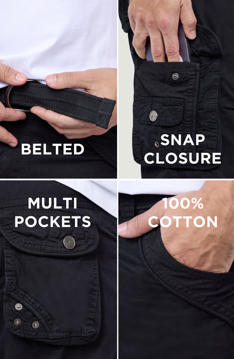 XRAY Belted Bermuda Cargo Shorts, Alternate, color, Black