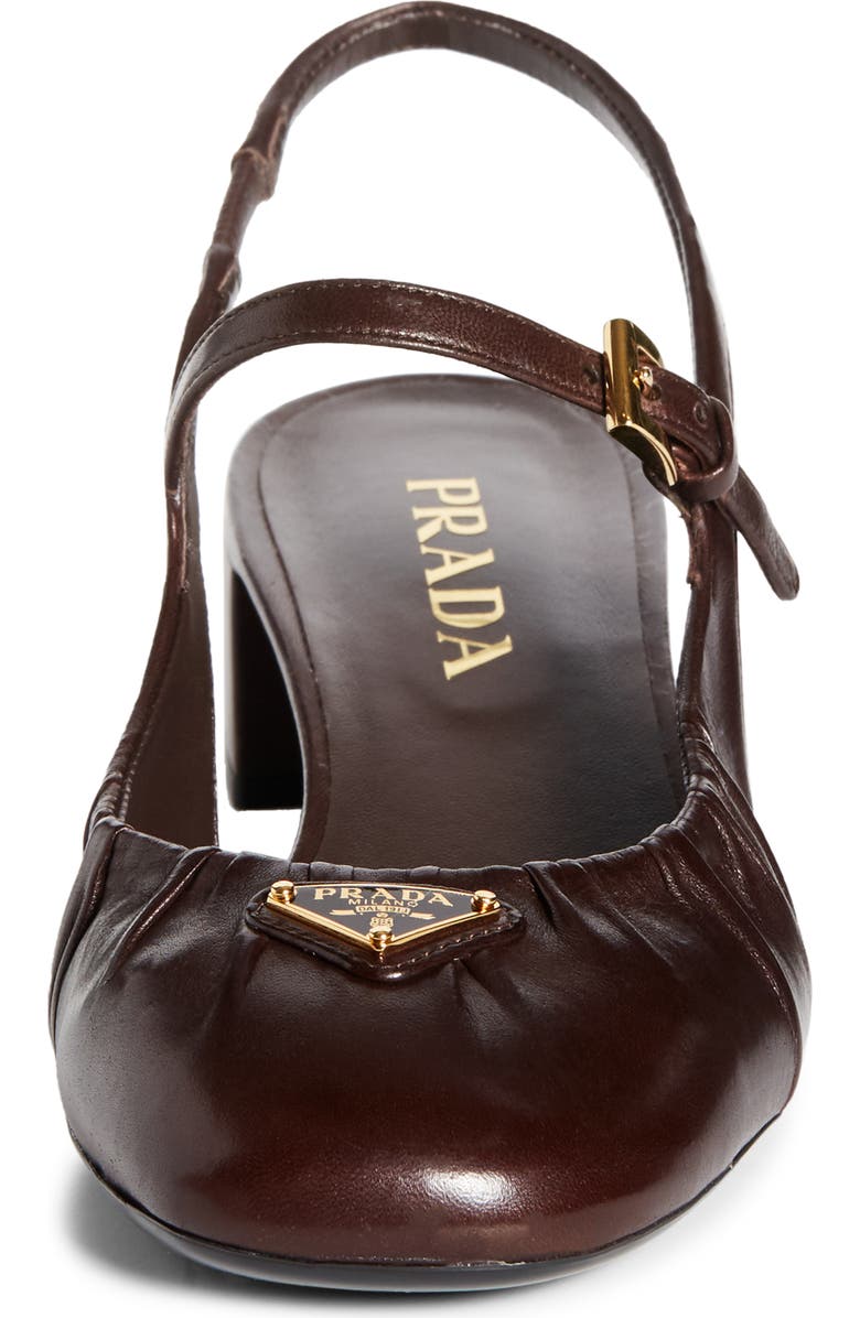 Prada Ruched Mary Jane Slingback Pump, Alternate, color, Moro