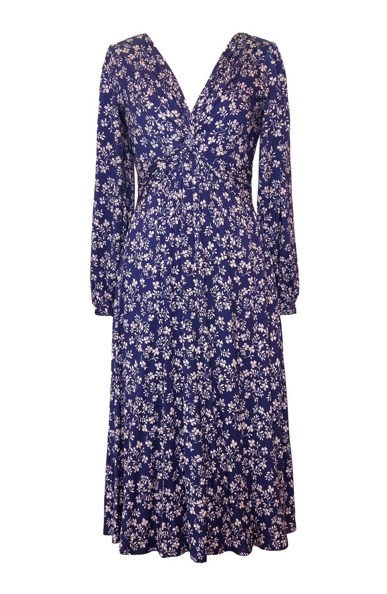 Alie Street London Mollie Knot Midi Dress, Alternate, color, Midnight Bloom