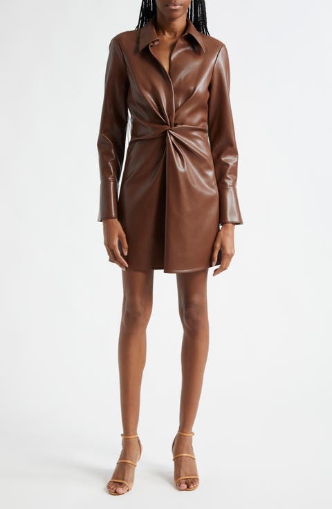 McKenna Long Sleeve Faux Leather Dress