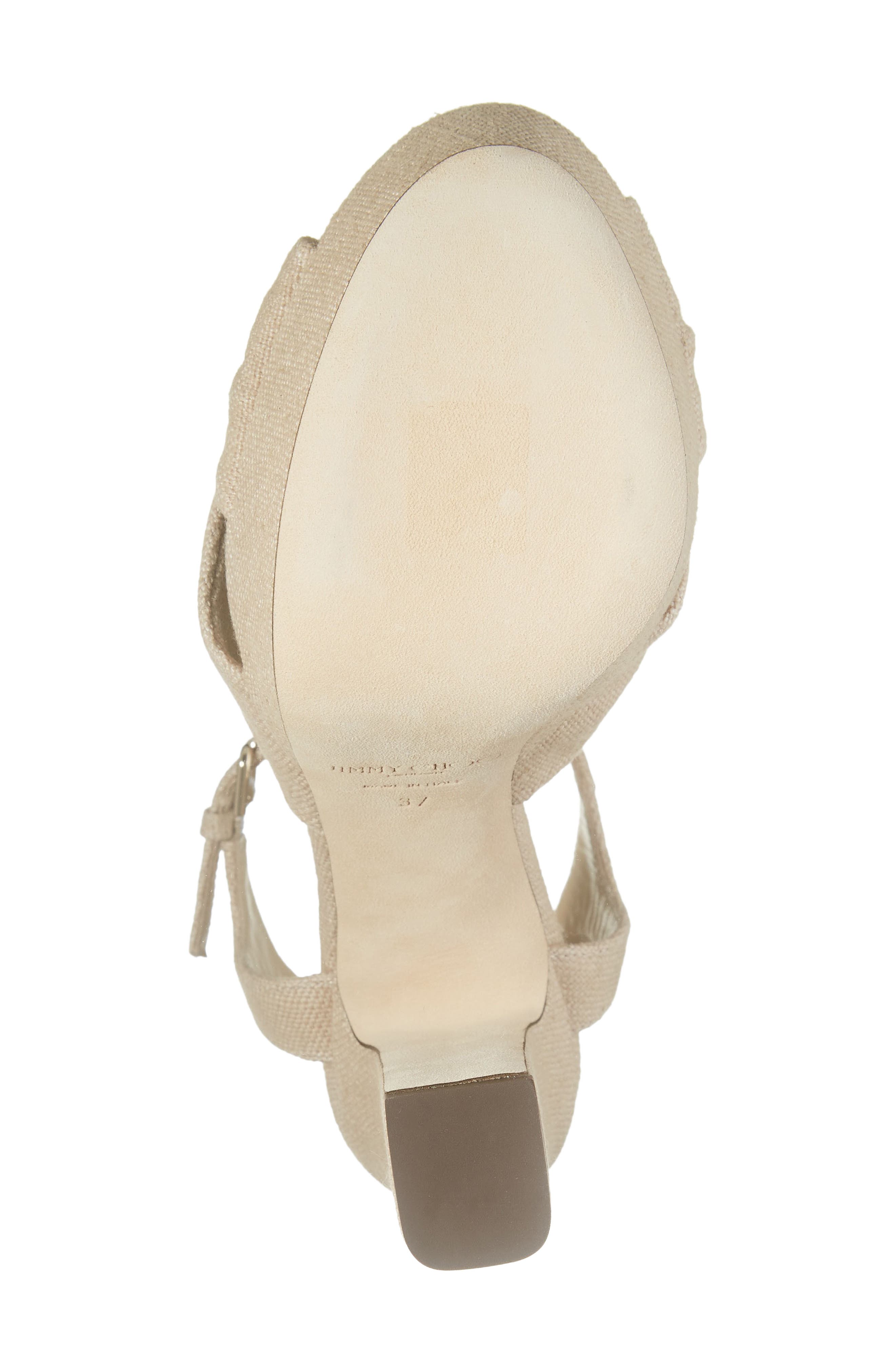 Jimmy Choo Heloise Linen Canvas Platform Sandal, Alternate, color, Ballet Pink