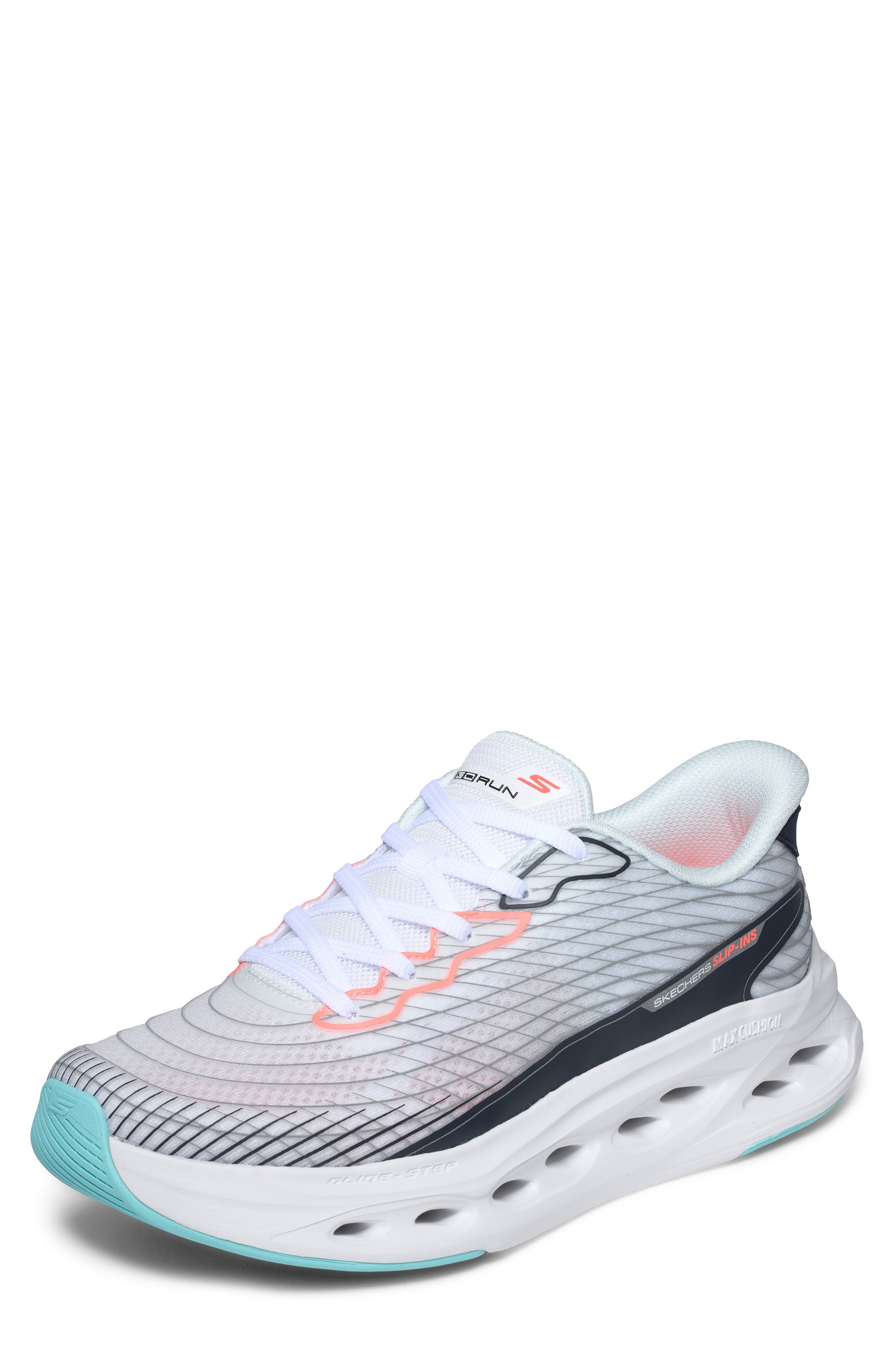 Hands Free Slip-Ins Max Cushioning Running Shoe, Alternate, color, WHITE MULTI