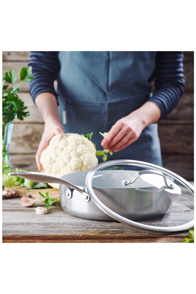 Venice Pro 5-Quart Stainless Steel Ceramic Nonstick Saute Pan with Lid, Alternate, color, STAINLESS STEEL