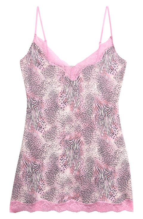 Lace Trim Minidress Nightgown (Regular & Plus)