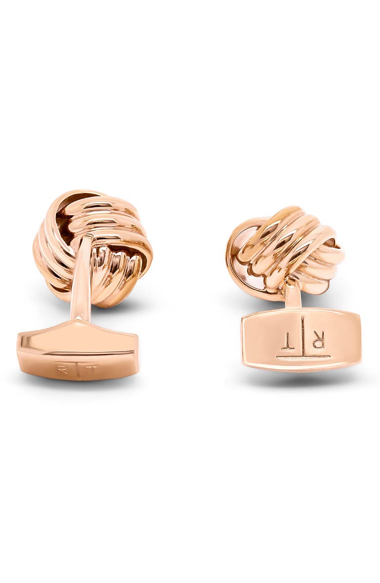 Tateossian Men's Rose Gold Cable Knot Cuff Links, Alternate, color, Pink Gold