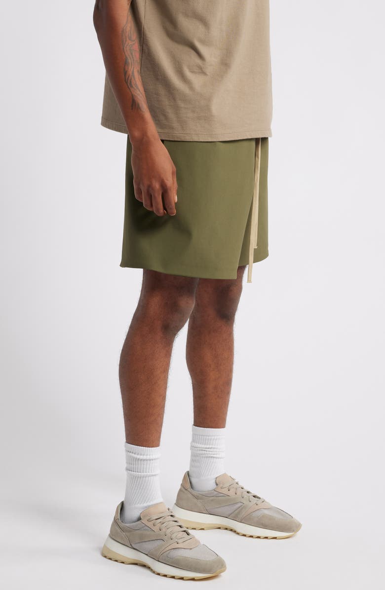 Fear of God Essentials Bonded Cargo Drawstring Soccer Shorts, Alternate, color, 