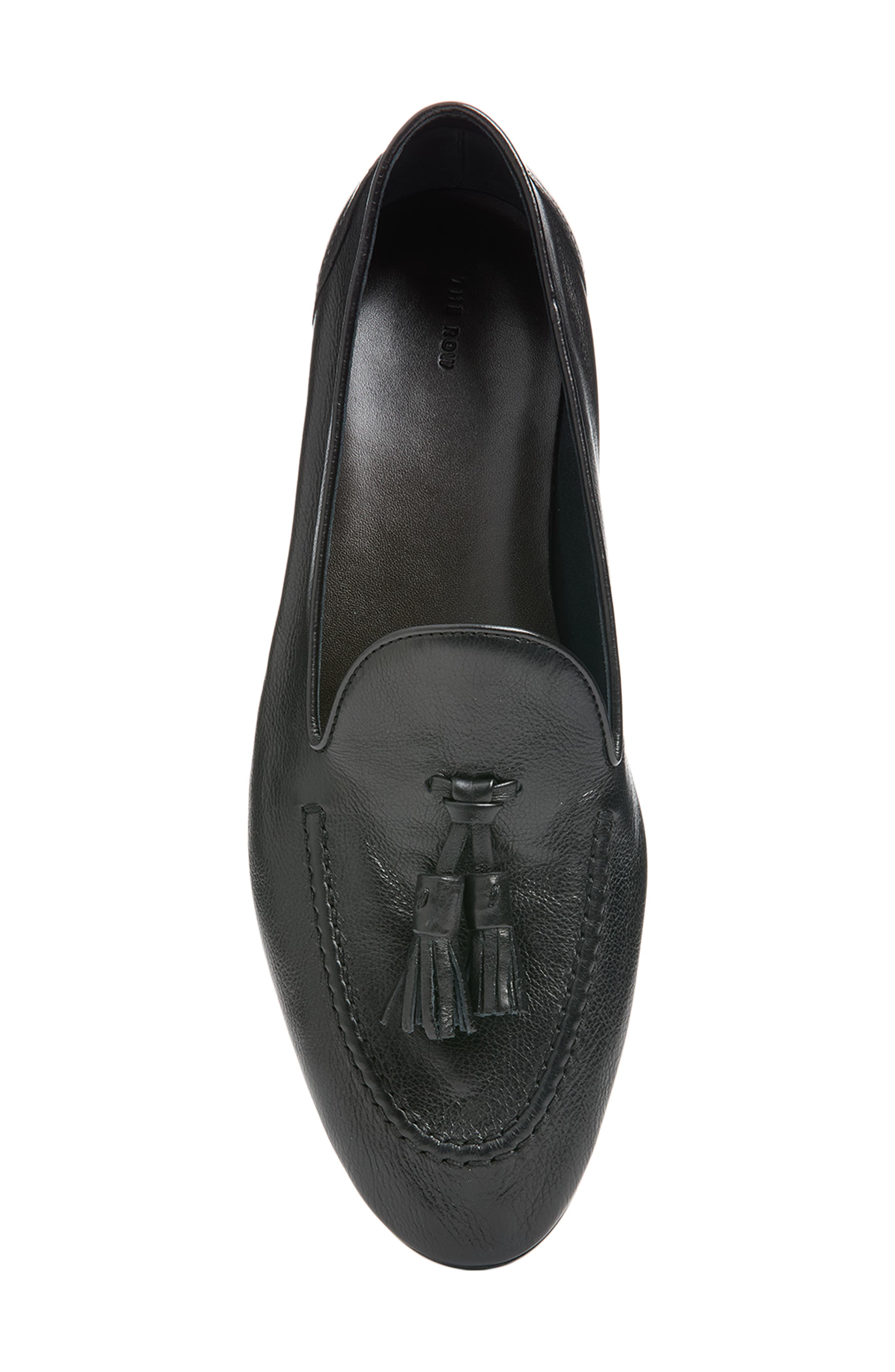 Caden Leather Loafer, Alternate, color, BLACK