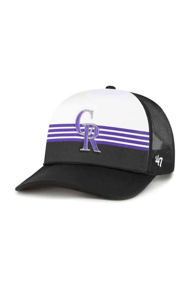 '47 Men's '47 Black Colorado Rockies Lift Off Foam Front Mesh Trucker Adjustable Hat, Main, color, Black