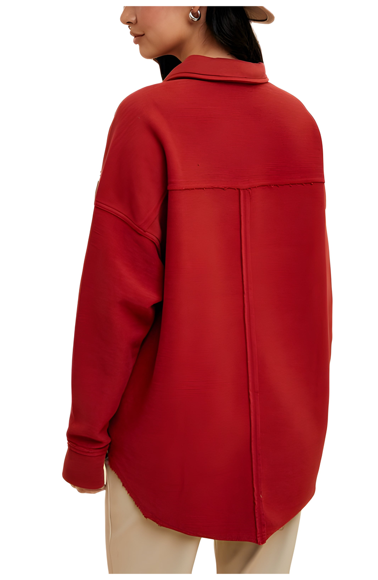 Knit and Lounge Relaxed Button-Up Utility Tunic with Patch Flap Pockets, Alternate, color,