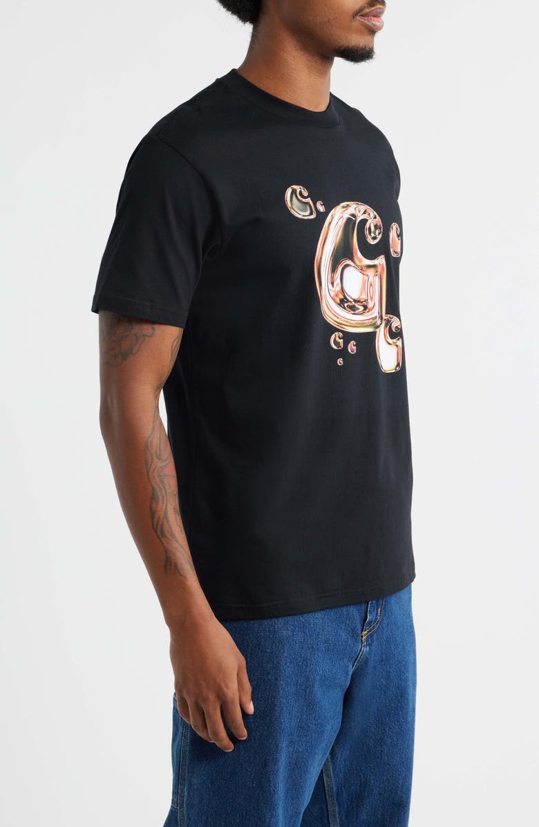 Carhartt Work In Progress Solar Chrome C-Logo Organic Cotton Graphic T-Shirt, Alternate, color, Black