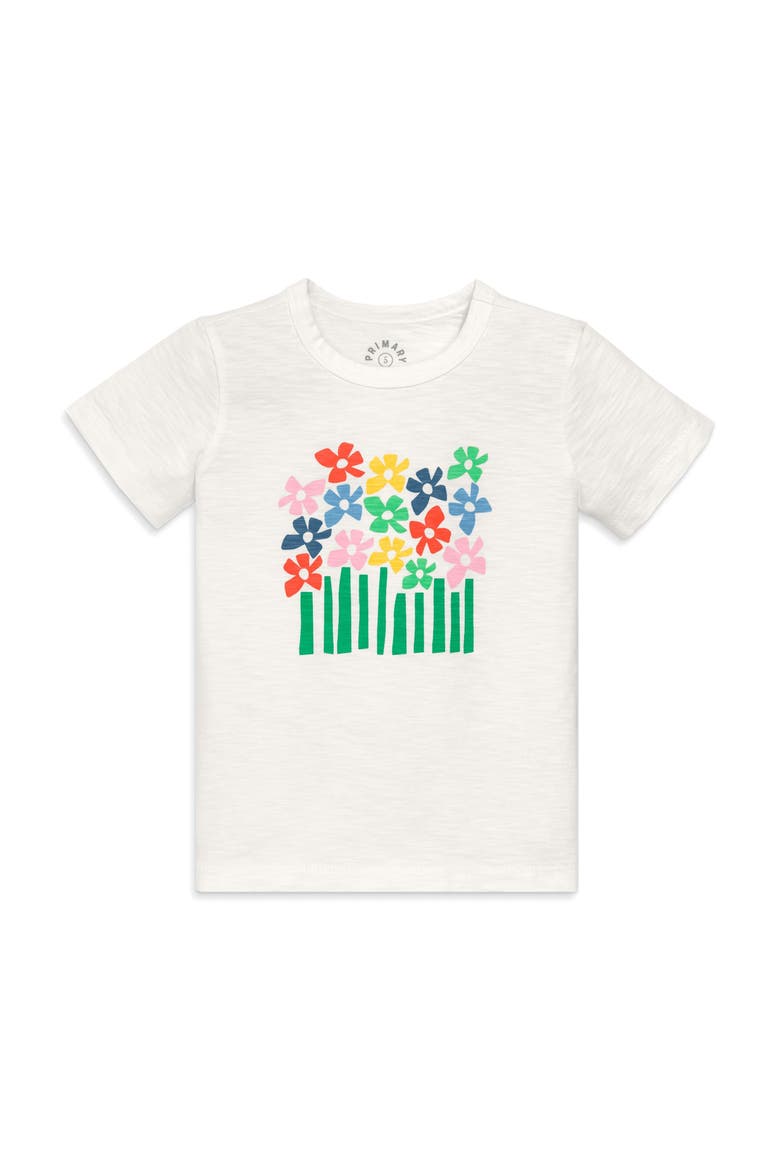Kids Flower Garden Tee, Main, color, Ivory Rainbow Garden