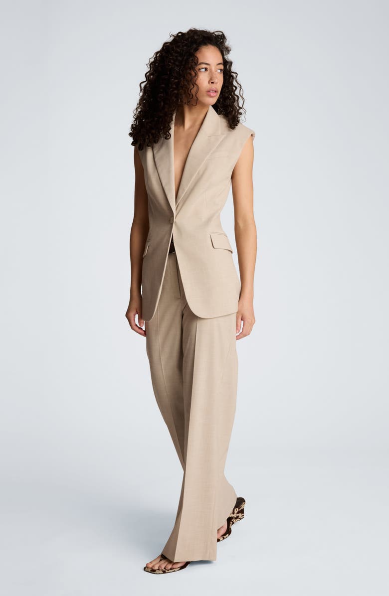 Kenneth Cole High Waist Wide Leg Pants, Alternate, color, Tlesstaup/ Wht