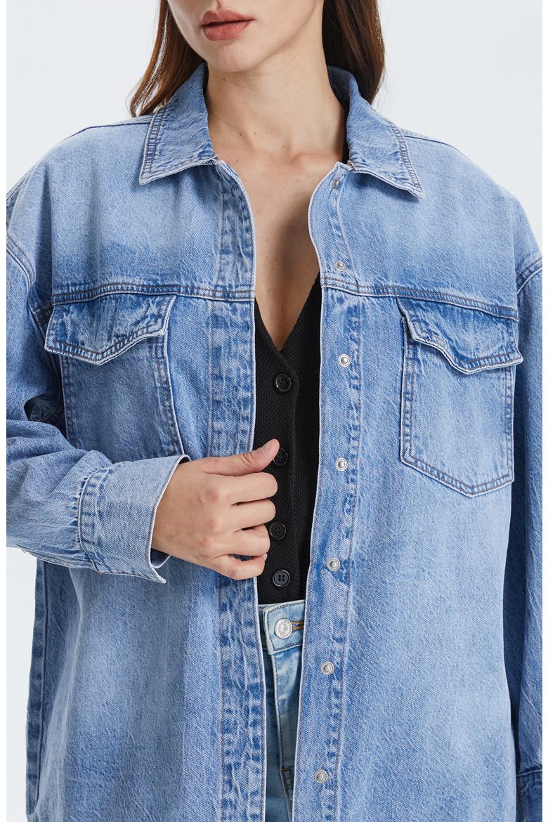 Oversize Denim Shirt Jacket, Alternate, color, LOFTY
