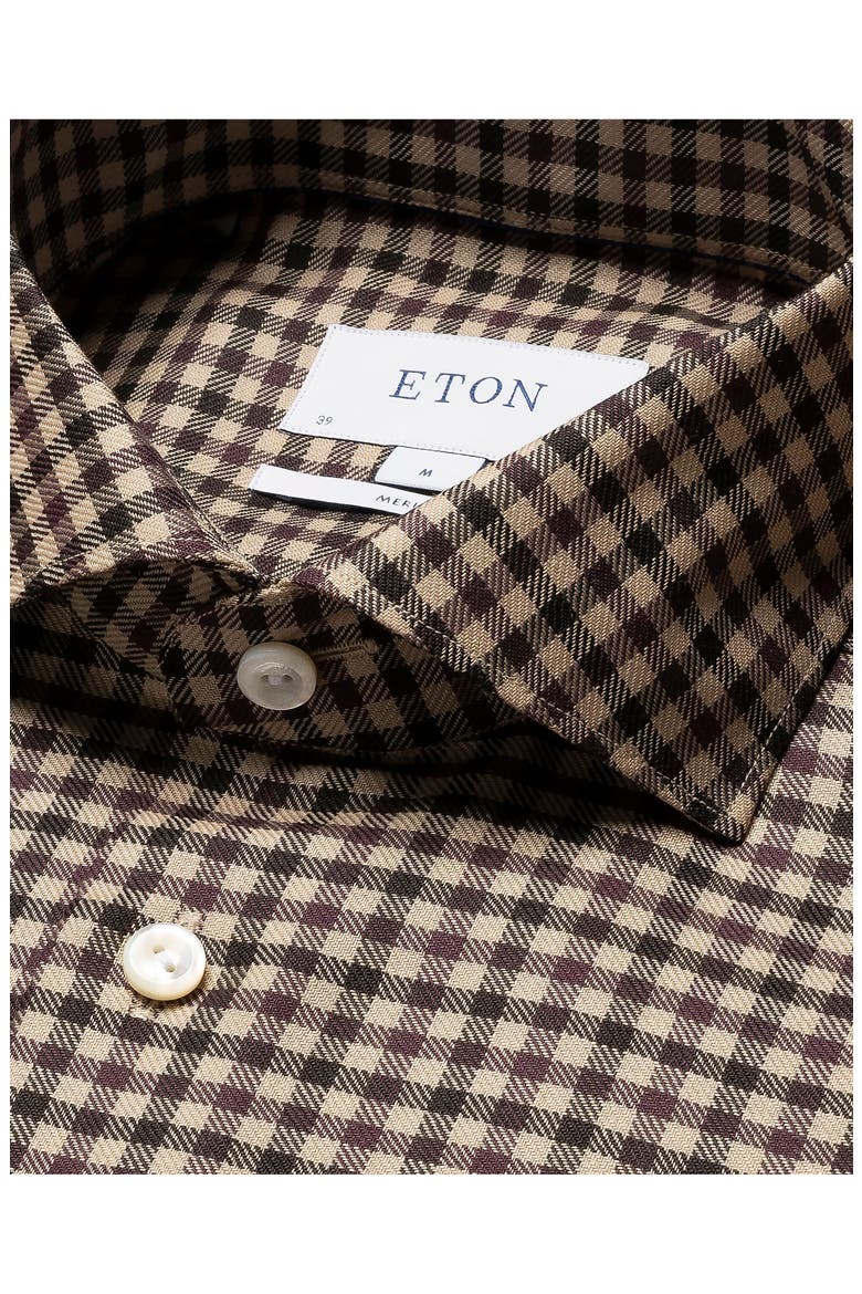 Contemporary Fit Gingham Merino Wool Dress Shirt, Alternate, color, MEDIUM RED