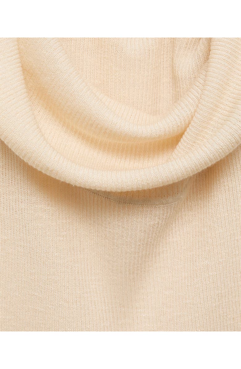 MANGO Cowl Neck Sleeveless Rib Top, Alternate, color, Light/ Pastel Grey