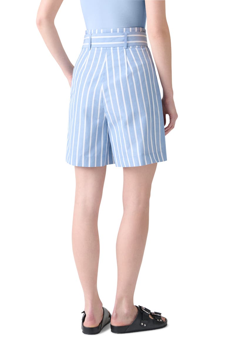 Fiorellina Belted Stripe Bermuda Shorts, Alternate, color, MEDIUM BLUE-CREAM