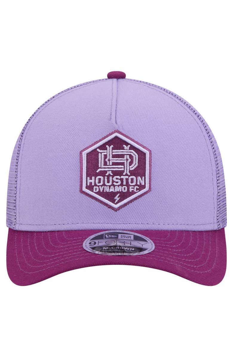 New Era Men's New Era Purple Houston Dynamo FC Color Pack 9FORTY A-Frame Adjustable Trucker Hat, Alternate, color, Purple