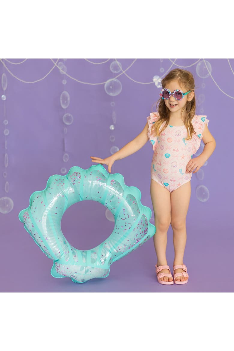 Mermaid Trellis Bathing Suit, Alternate, color, Pink