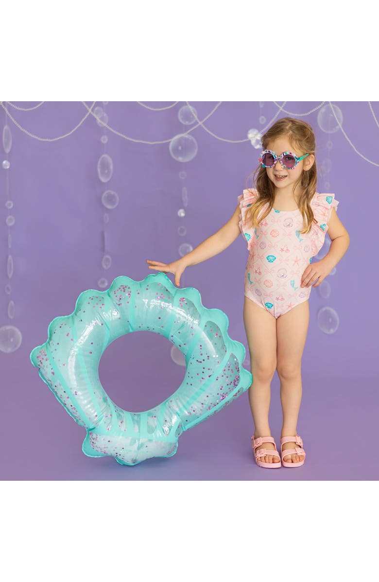 Sweet Wink Mermaid Trellis Bathing Suit, Alternate, color, Pink