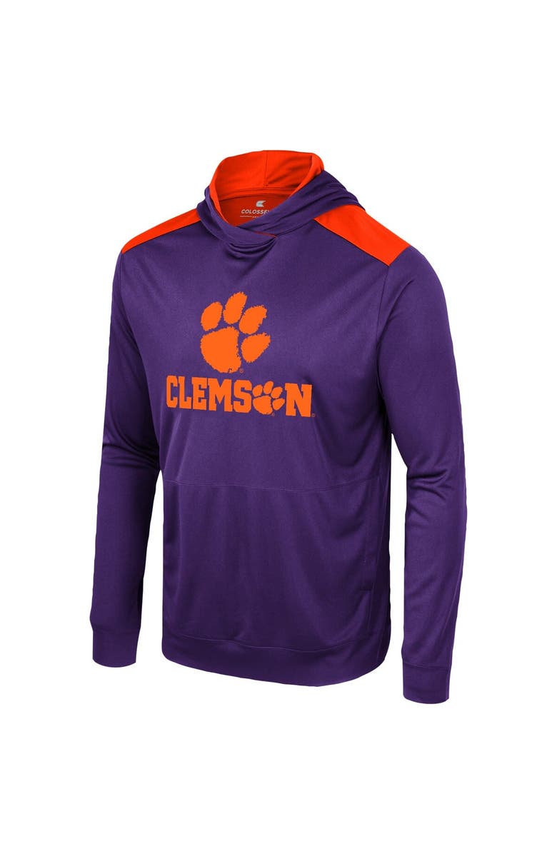 COLOSSEUM Men's Colosseum Purple Clemson Tigers Warm Up Long Sleeve Hoodie T-Shirt, Alternate, color, Purple