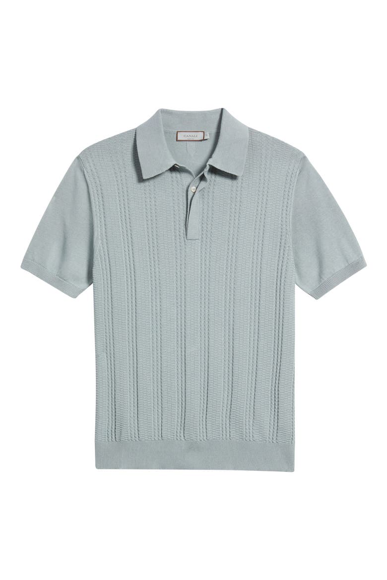 Ribbed Cotton Blend Polo Sweater, Alternate, color, GREEN