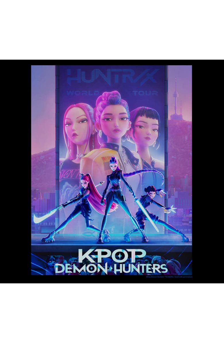 KPop Demon Hunters Boy's KPop Demon Hunters Trio Poster  Graphic T-Shirt, Alternate, color, Black