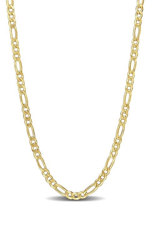 18K Gold Plated Figaro Chain Link Necklace