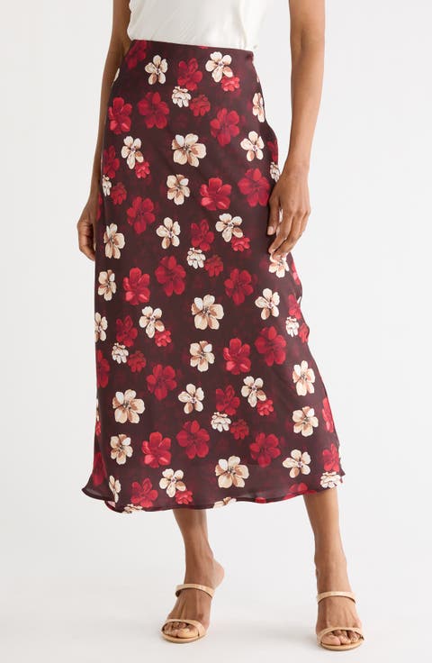 Floral Mesh Maxi Skirt