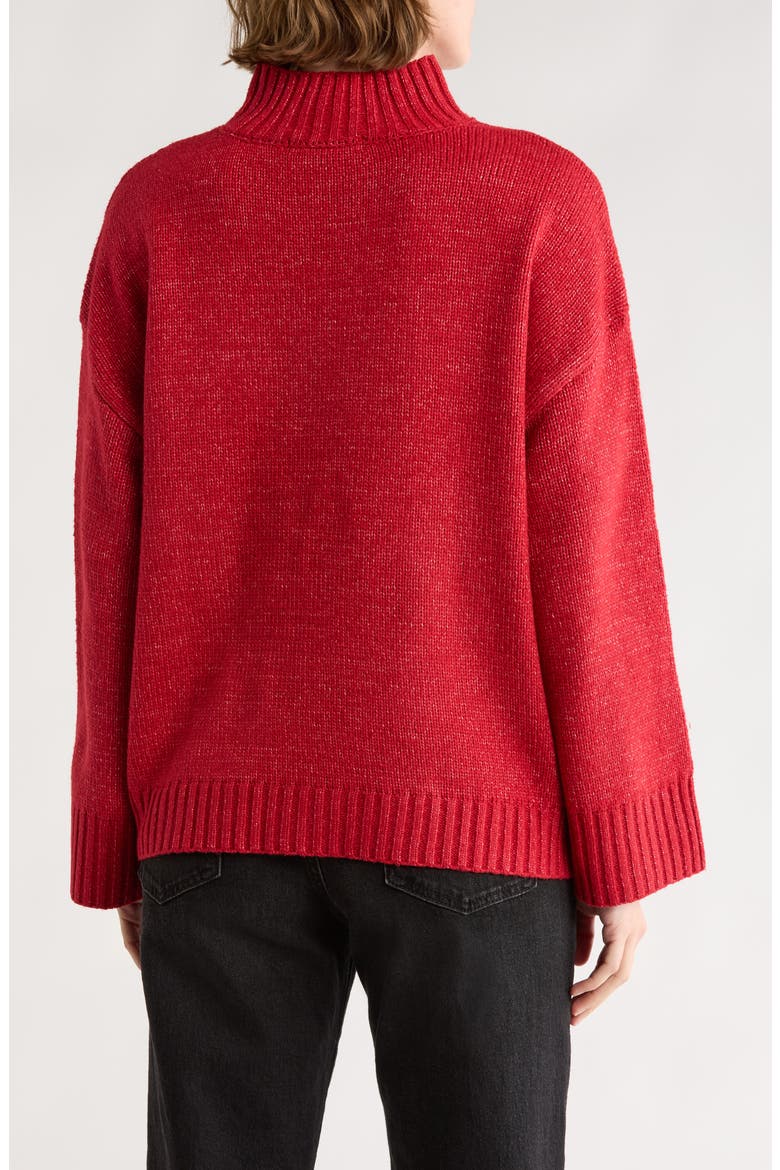Alpine Mock Neck Sweater, Alternate, color, RED / BLACK