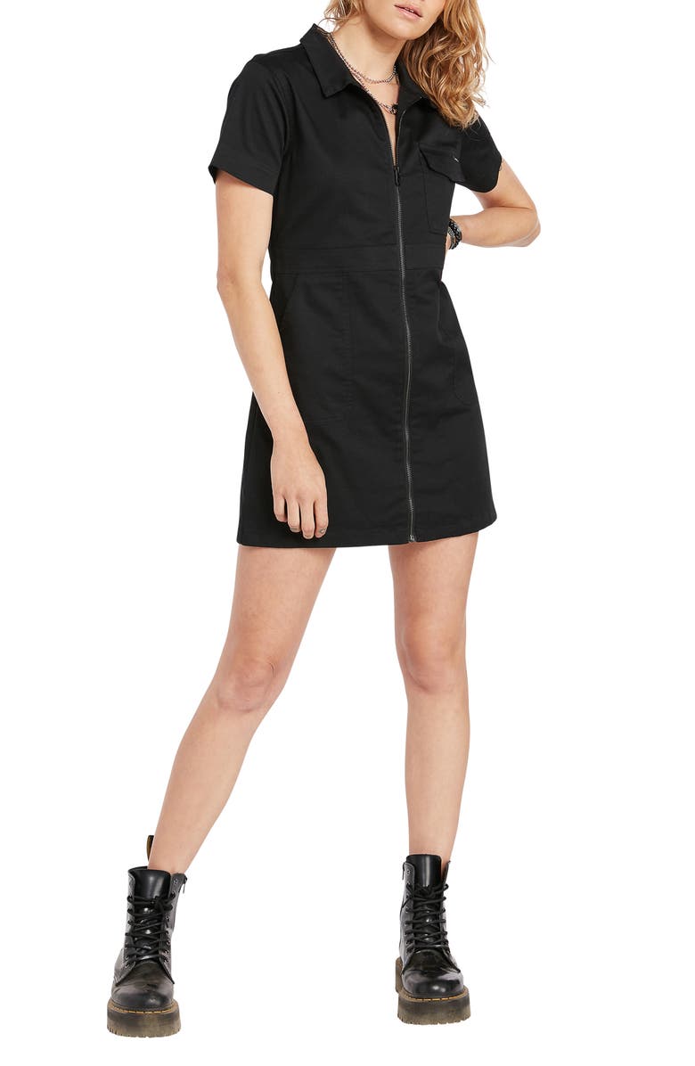 Volcom Frochickie Short Sleeve Minidress, Main, color,