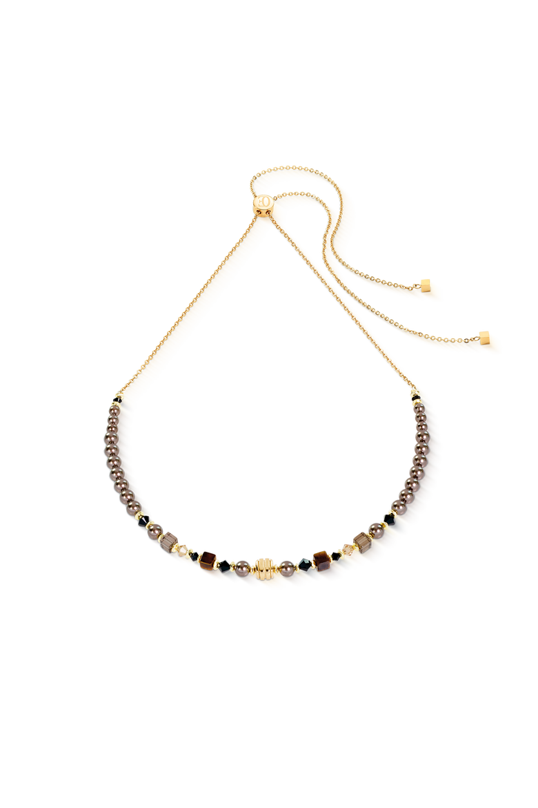 Necklace Slider Pearl Spike Gold, Main, color, Earth Gold