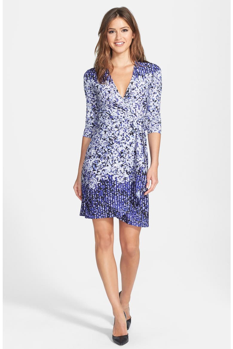 Engineered Print Matte Jersey Wrap Dress, Alternate, color, DARK INK COMBO