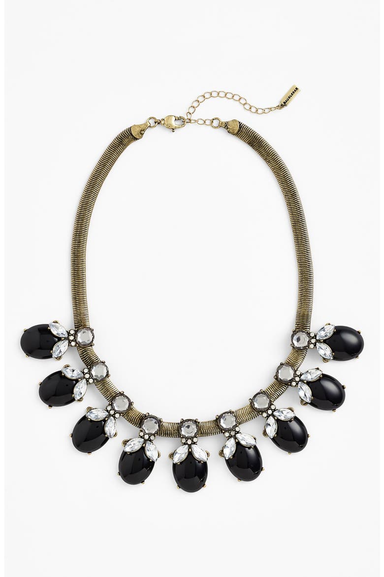 'Rosebud' Mixed Stone Frontal Necklace (Nordstrom Exclusive), Main, color, BLACK MULTI/ BRASS
