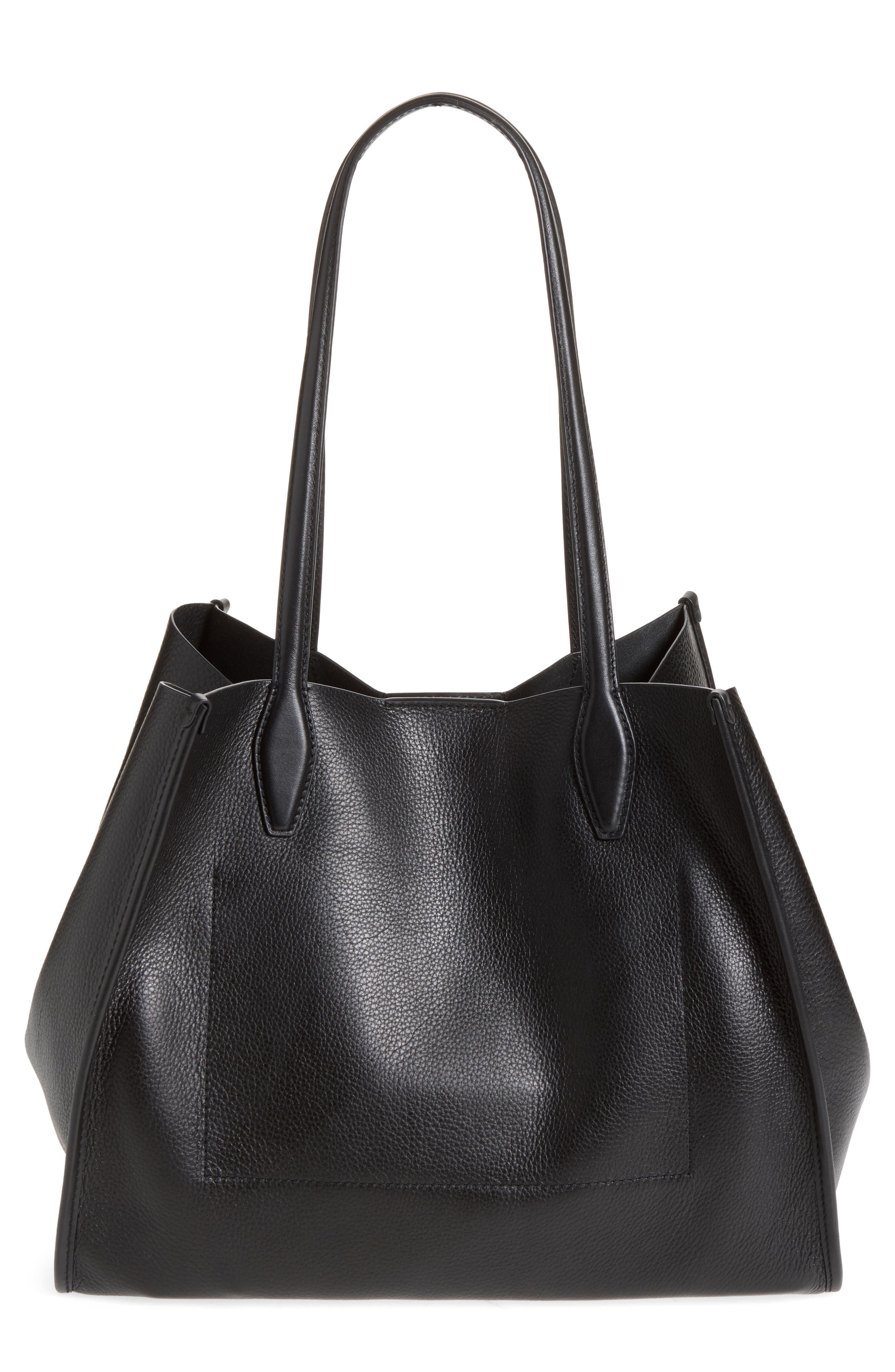 The Lexington Leather Tote, Main, color, TRUE BLACK