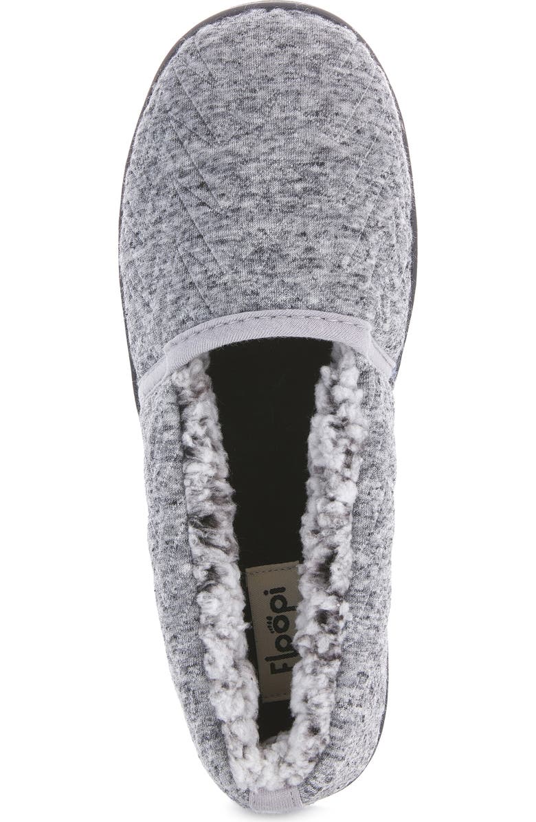 FLOOPI Chloe Quilt Fleece Slipper, Alternate, color, Black