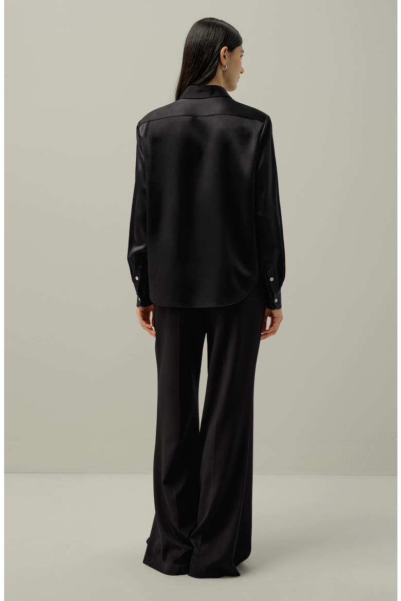 Women's Lilysilk X Lydia Tomlinson Bianca Silk Shirt, Alternate, color, Black