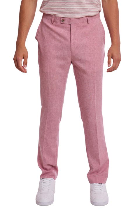 Downing Slim Flat Front Crosshatch Dress Pants