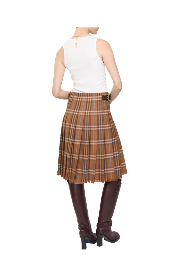 Check Wool Kilt, Alternate, color, Ginger orange