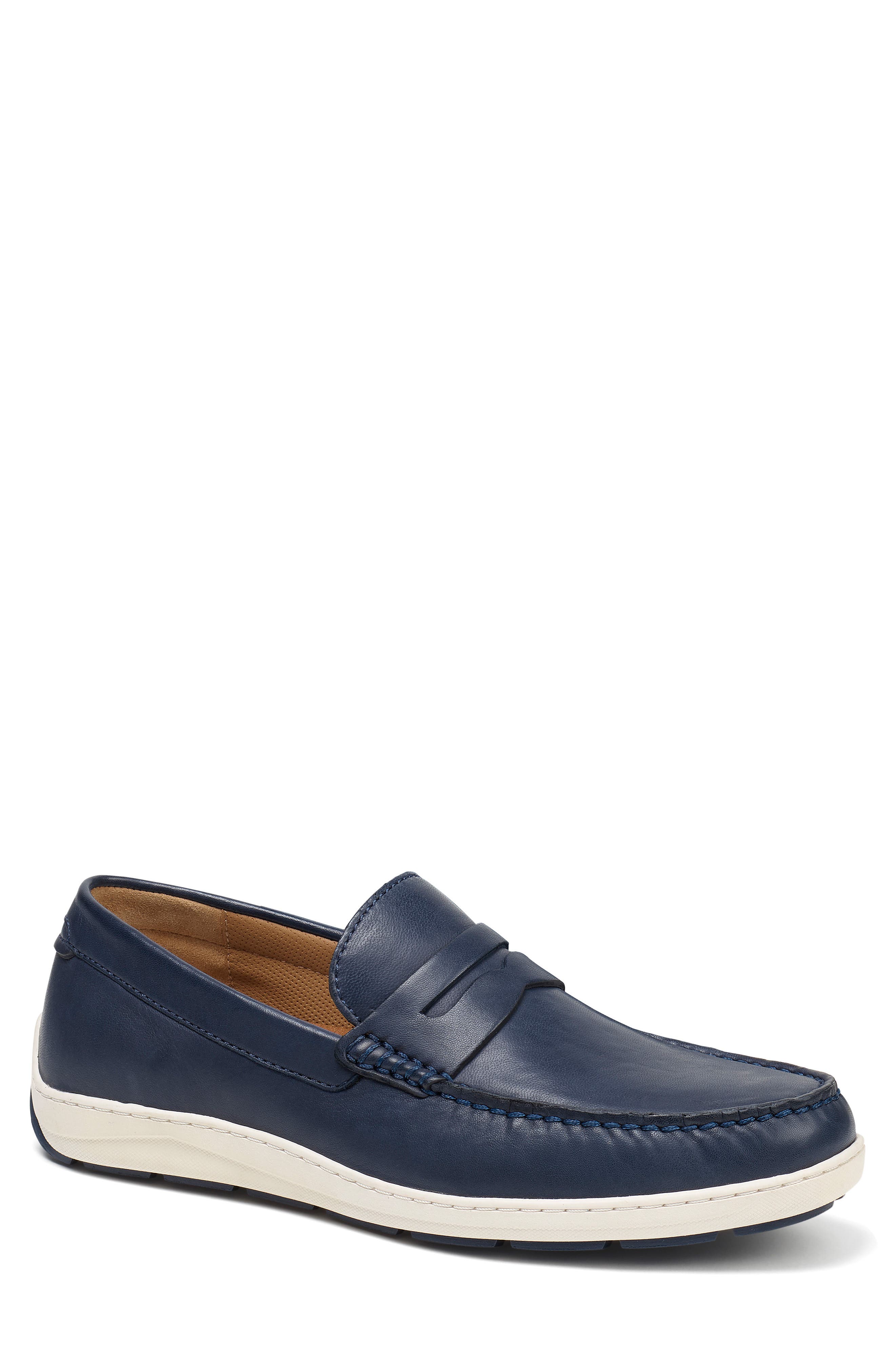 Sheldon Penny Loafer, Main, color, NAVY LEATHER