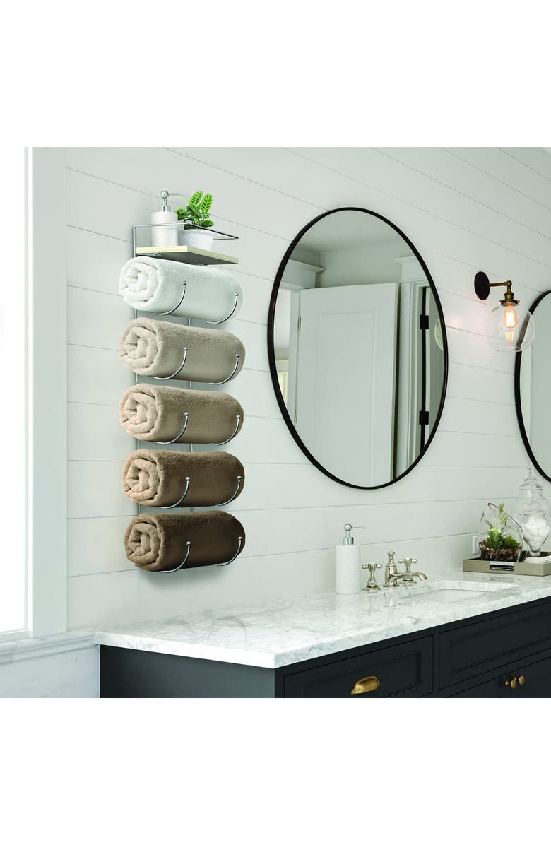 SORBUS Wall Mounted Organizing Rack, Alternate, color, Silver